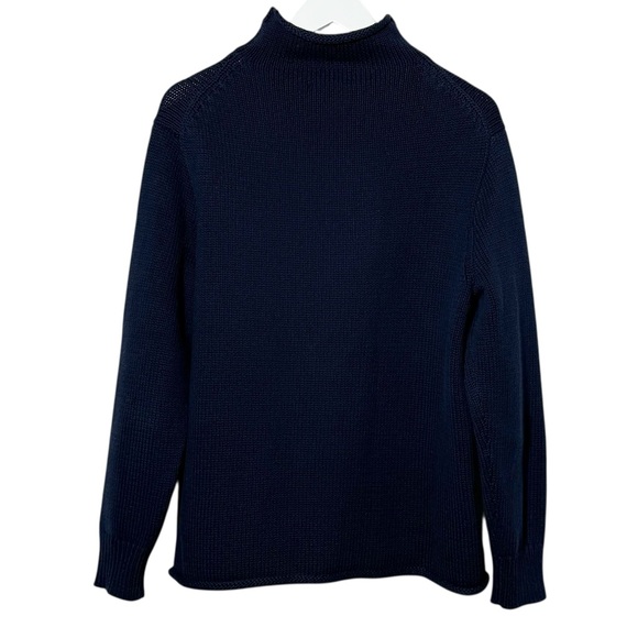 J. Crew Always 1988 Cotton Rollneck Sweater Navy Blue Size Medium - Picture 4 of 10